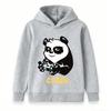 Kids Unisex Casual Hoodie, Cute Gaming Panda Cyber Print Soft Pullover Sweatshirt for Boys Girls Daily Wear