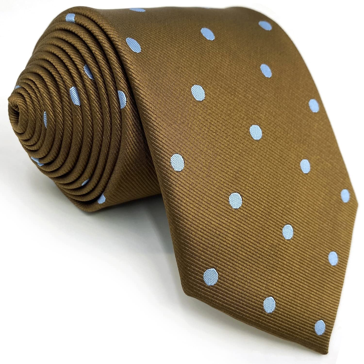 [S&W SHLAX&WING] Men s Tie, Brown with Blue Dots, for Suits, Elegant, Gift, Extra Long (160cm)