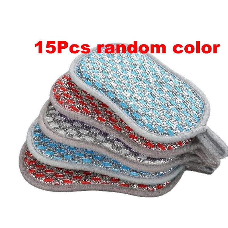 Double Side Dishwashing Sponge Dish Washing Brush Pan Pot Dish Clean Cloth Reusable Kitchen Scouring Pad Home Cleaning Tool