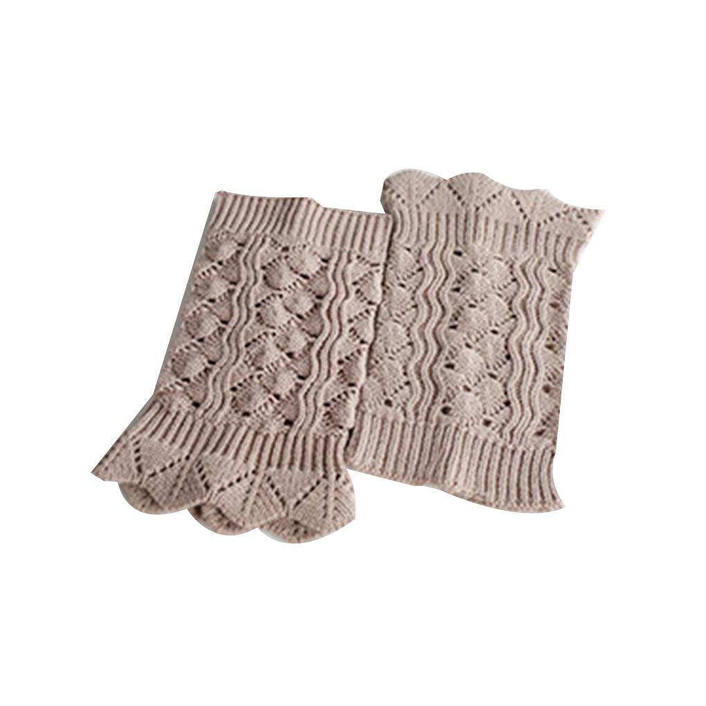 1 Pair Cute Soft Lace Women Girl Winter Leg Warmers Acrylon Crochet Hollow Knit Boot Socks Toppers Cuffs