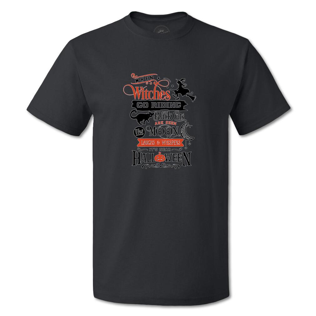 Funny Graphic T Shirts Halloween When Witches Go Riding Cotton Casper Top Custom XL