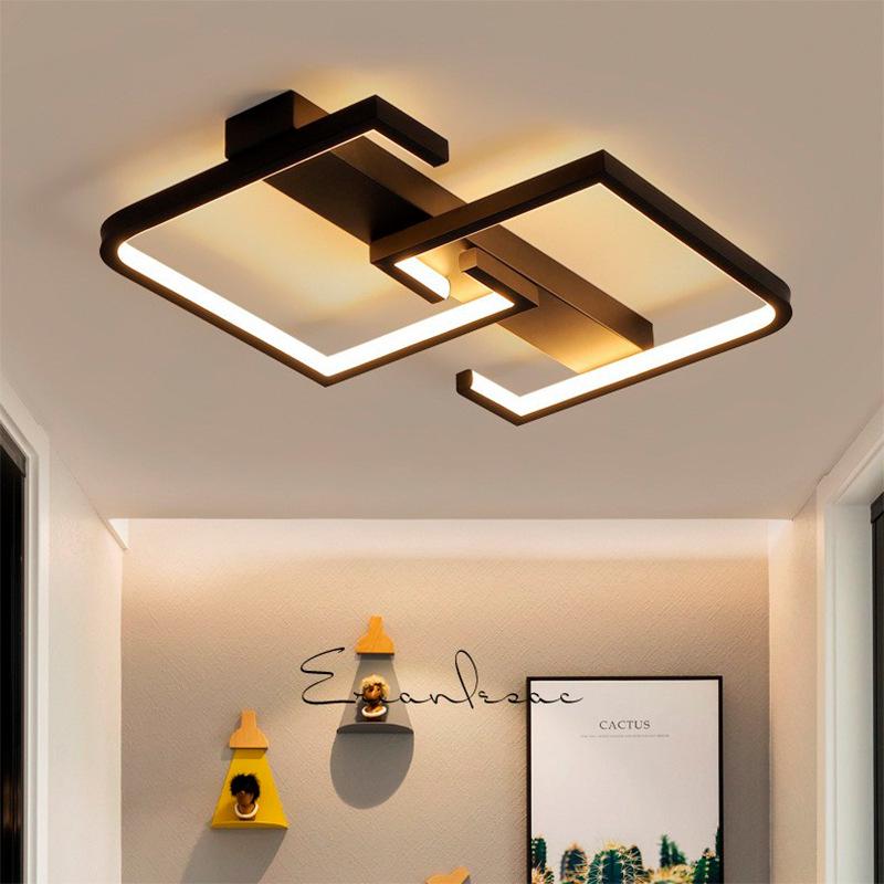 Minimalist Black & White LED Ceiling Light for Bedroom, Living Room, or Study