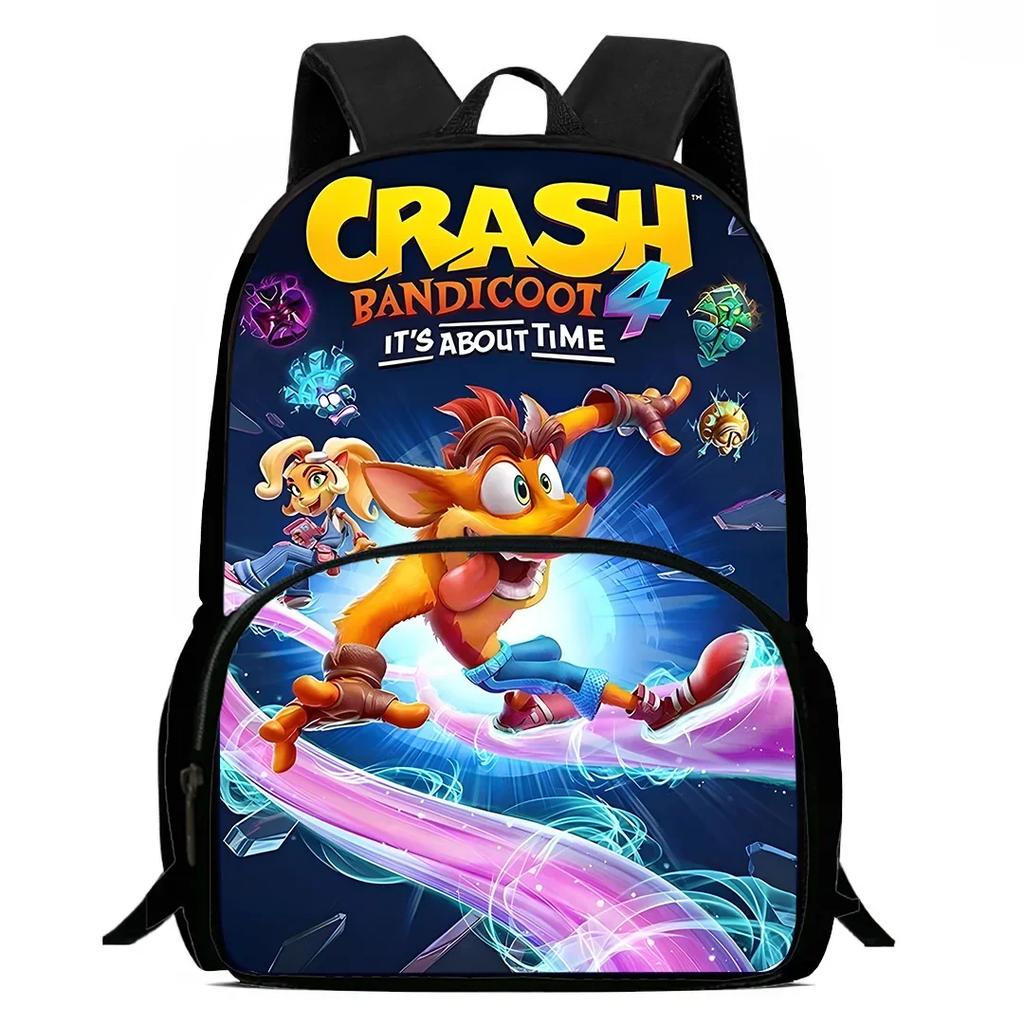 Cartoon Shoulder Bag Pencil Case for Boys Girls Child Backpacks Crashs Bandicoots Pupil Large Capacity School Bags Best Gift