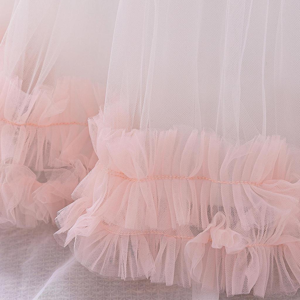 Sukienka Księżniczki z Cekinami z Falbankowymi Rękawami dla Maluchów - Świąteczna Bufiasta Tiulowa Spódnica