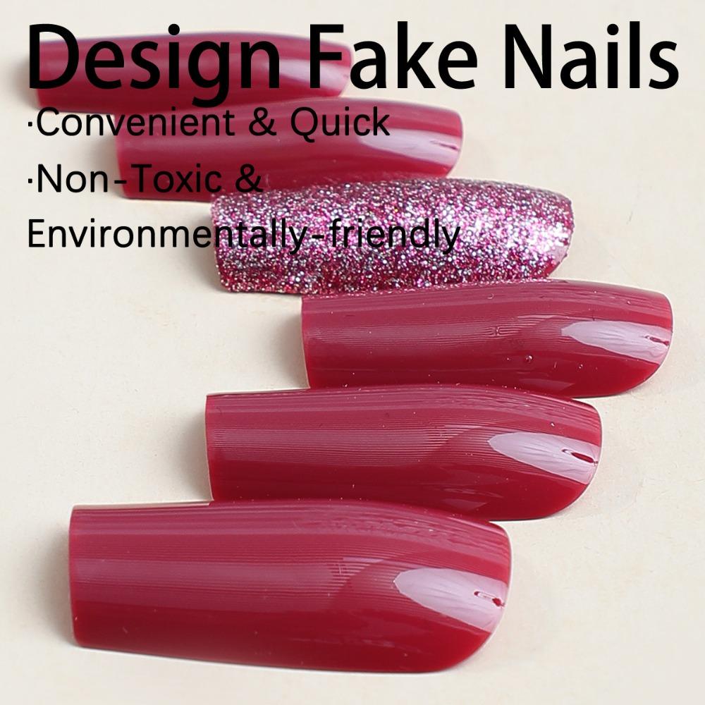 Full Cover False Nail Square Head Nail Tips Detachable French Fake Nails  Women