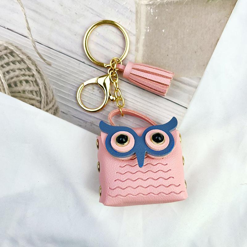 1 PZ Forma di Gufo Portachiavi Contenitore Accessori Borsa Ornamenti Borsa Ciondoli Borsa Portachiavi Squisito Multicolore