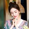 Green gourd new Chinese earrings Yang Mi Guofeng stud earrings niche unique light luxury high sense without ear piercings women