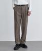 Reverse One-Pleat Wide Hidden Banding Slacks [Dusty Beige]