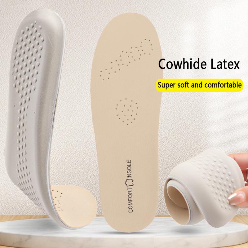 Echte Leder-Sporteinlage, bequem und atmungsaktiv, schweißabsorbierende, antibakterielle und geruchshemmende Latex-Einlage
