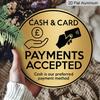 2D Flat, 1pc 7.87x7.87in Round Aluminum Sign- Brushed Golden Metal Sign-' Cash Card Payments Accepted' Preferred Method of Payment Plaque, Durable
