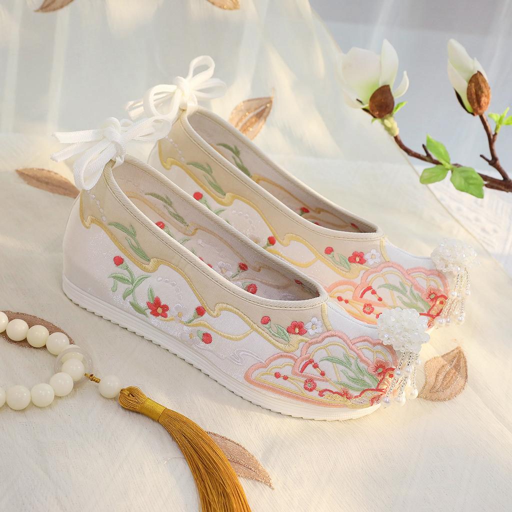 Hanfu Shoes Female Students Antique Women with Hanfu Inner Height Increased By 4cm