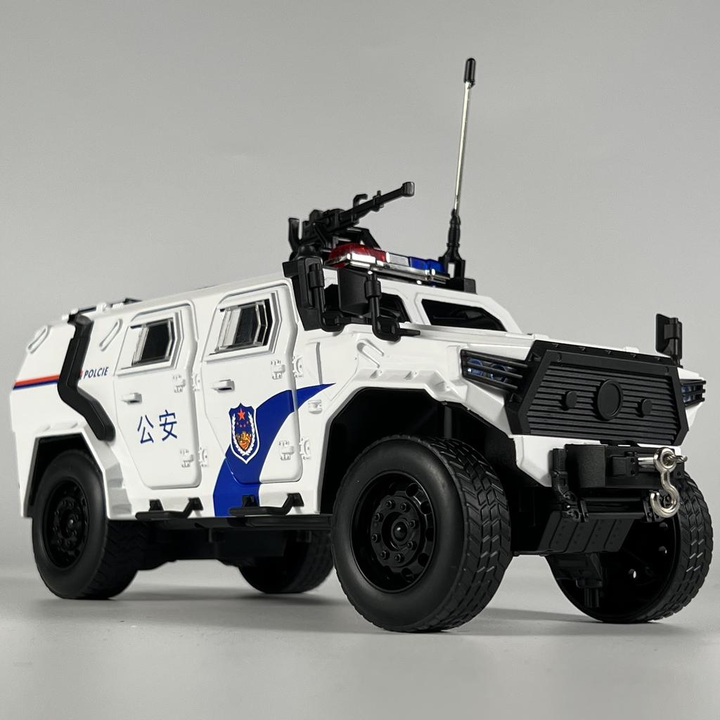 1:20 Polizei tapferer Krieger Militär Offroad-Fahrzeuge Legierung Metall Druckguss Modellauto Kinderspielzeugauto Miniaturfahrzeuge Feiertag