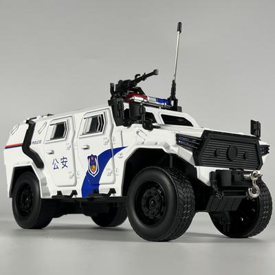 1:20 Police Bravewarrion Military Off Road Vehicles Alloy Metal Diecast Model Car Children's Toy Car Miniature Vehicles Holiday