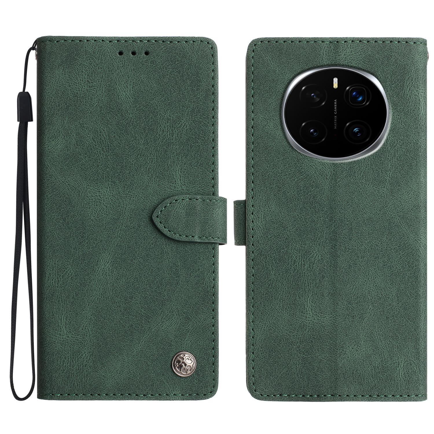 

For Honor Magic7 Pro 5G Leather Case Solid Color Phone Wallet Cover D
