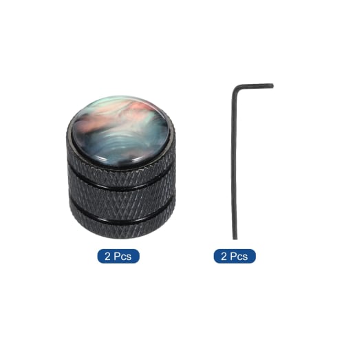 uxcell Dome Knobs, Guitar Knobs, 6mm, Black Shell Top, Black Metal, for Electric Guitar and Bass, Volume and Tone Control, Includes Internal Hex Wrenc