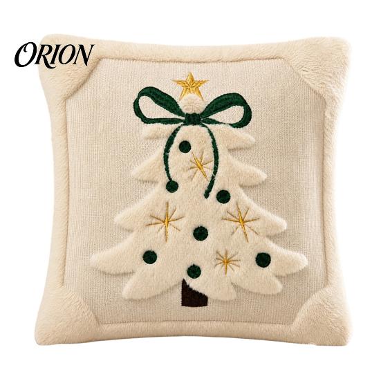 Soft Plush Decorative Cushion Cover Christmas Tree Cover, Embroidered Throw Pillow Holiday Seasonal Home Accents Case for Decor, 18 x Inches Covers