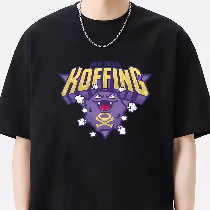 2025 Summer Poksammon Animation Brand 100 Cotton Gengar Printed Tshirt for Men and Children Harajuku Casual Short Sleeve Y2k