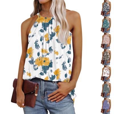 Summer Women's Vest Pleated Solid Color Loose Sleeveless Top Summer Vest Basic Casual Loose