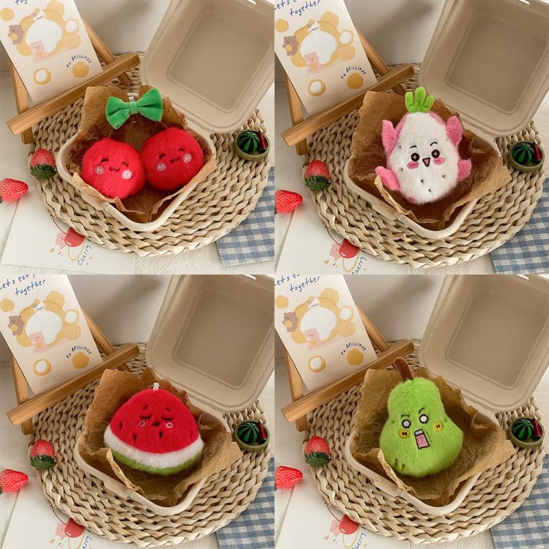 Entzückende Frucht-Schlüsselanhänger Plüschtiere Puppen Hochzeitskonfetti Mädchen-Taschenanhänger Schultaschen Weiche Kuscheltiere Für Alle Altersgruppen
