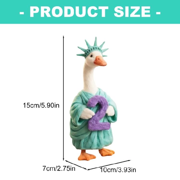 Patriotic Resin Geese Statue Hand Painted Geese Figure Independence Day Festival Decoration For July Fourth Celebration