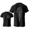 25 New Summer Viking Runic Compass Funny Trip Short Sleeve Tops Fashion Casual Harajuku Cotton Tshirt Men Women Brand T-shirt