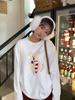 Koreanischer Stil Regenbogen Welpen Druck Locker Lässig Langarm T-Shirt für Damen