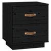 VidaXL Table de chevet Noir 40x34x45 cm Bois de pin massif818333