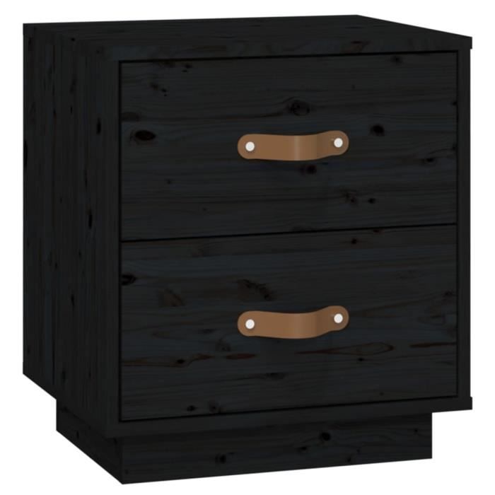 VidaXL Table de chevet Noir 40x34x45 cm Bois de pin massif818333