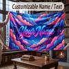 Fantasy Magic Theme Throw Blanket Custom Name Text Personalized Blanket Soft Cozy Blanket for Home Sofa Bed
