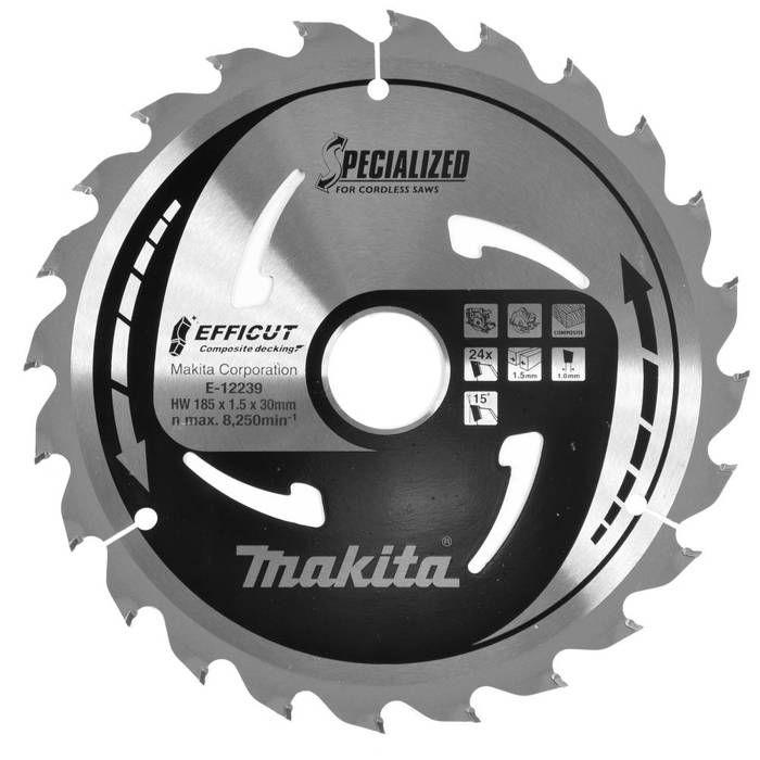 Makita E-12239 Lame de scie circulaire 185 x 30 x 1.5 mm Nombre de dents: 24 1 pc(s)