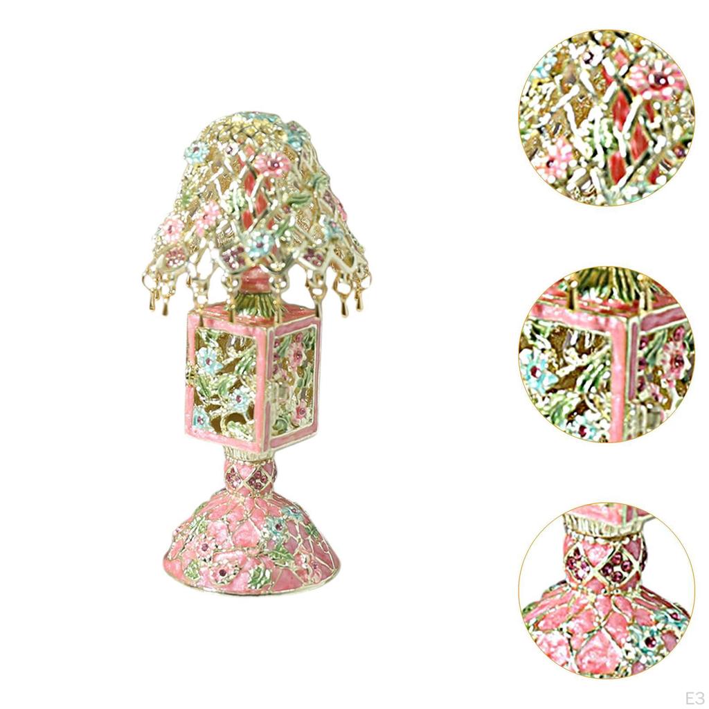 Enamel Jewelry Box Organizer Earrings Display Handmade Ornament Table Lamp Shape Keepsake for