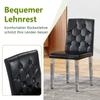 Set of 4 Dining Chairs In Black with High-Gloss Silver – Light Luxury, Silver-Colored Metal Legs for Versatile Combination Options