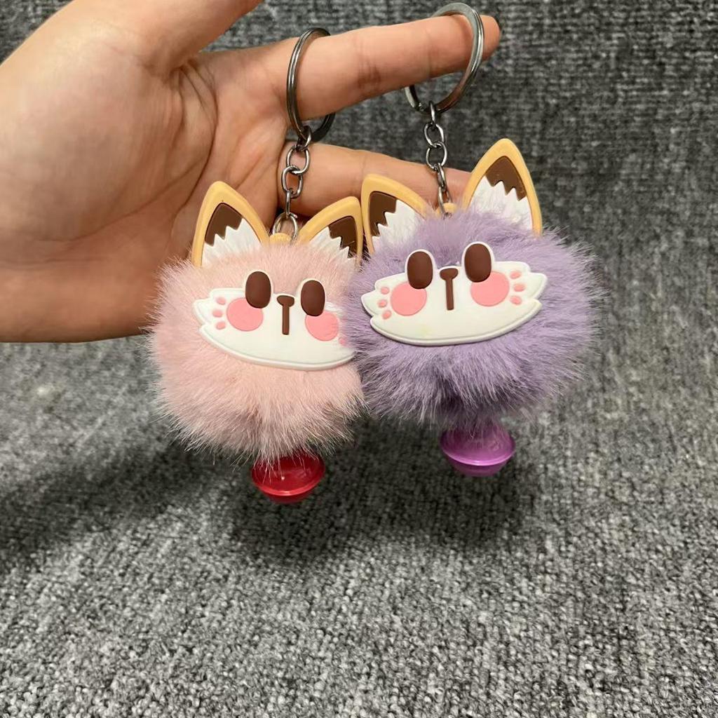 New Lucky Cat Bell Plush Keychain - Cute Gift for Backpacks, Bedrooms, or School Activities