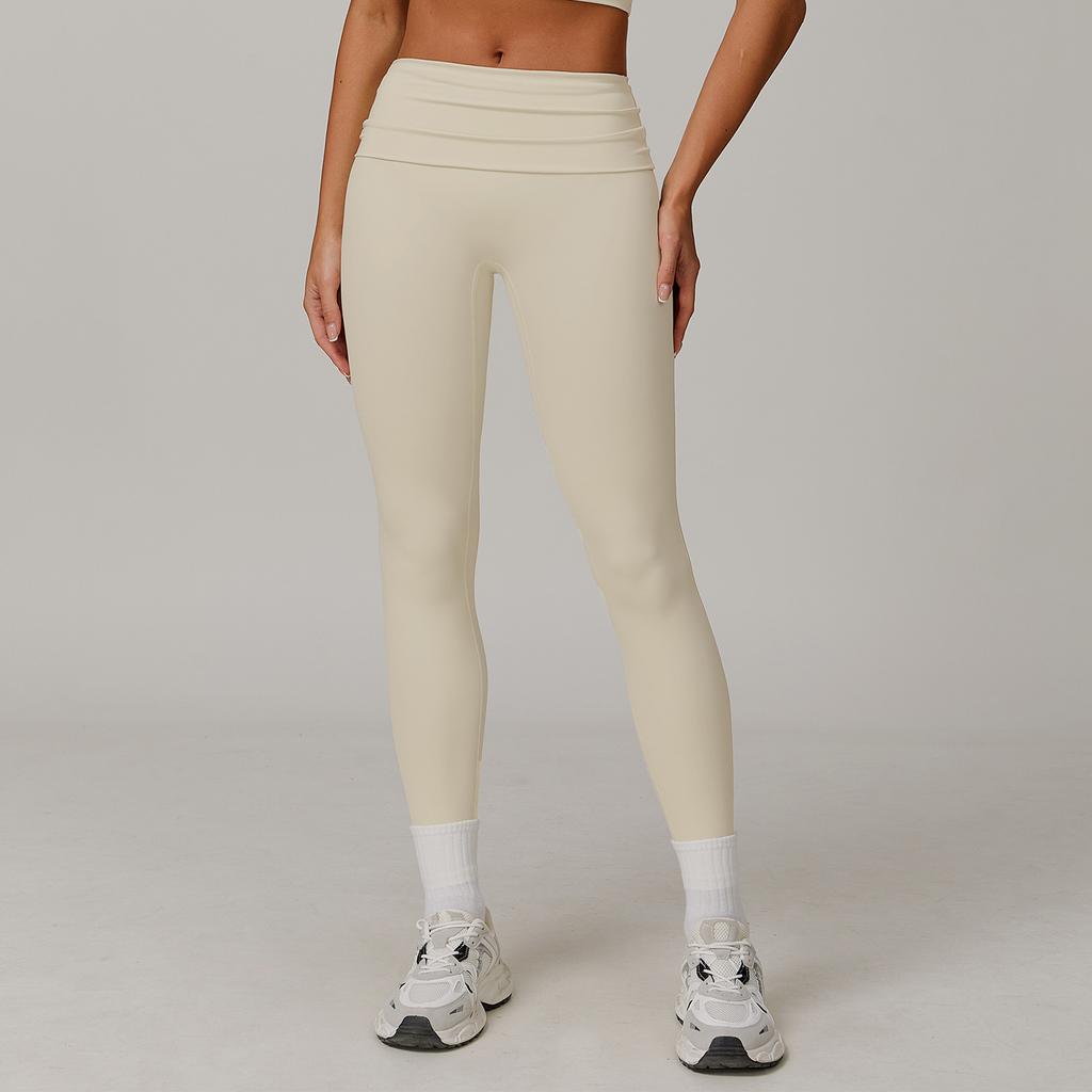 New Style Flip Waist Tight High Waisted Yoga Pants With Hip Lifting And Versatile Casual Tight Sports Pants For Women