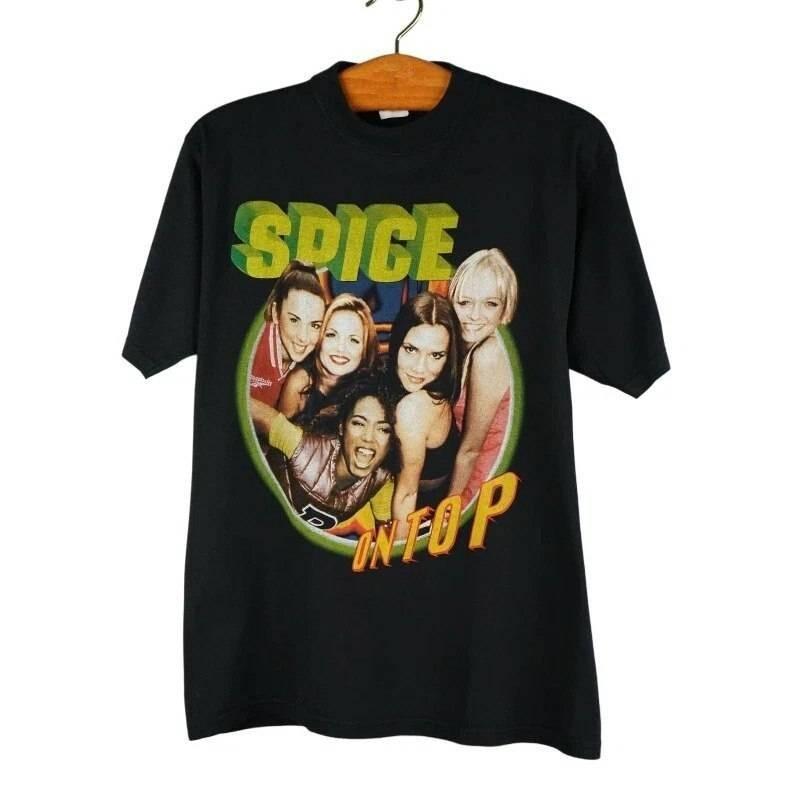 Поп-группа Spice Girls, Винтажная музыкальная футболка 90-х, Футболка унисекс  Girl Power  S
