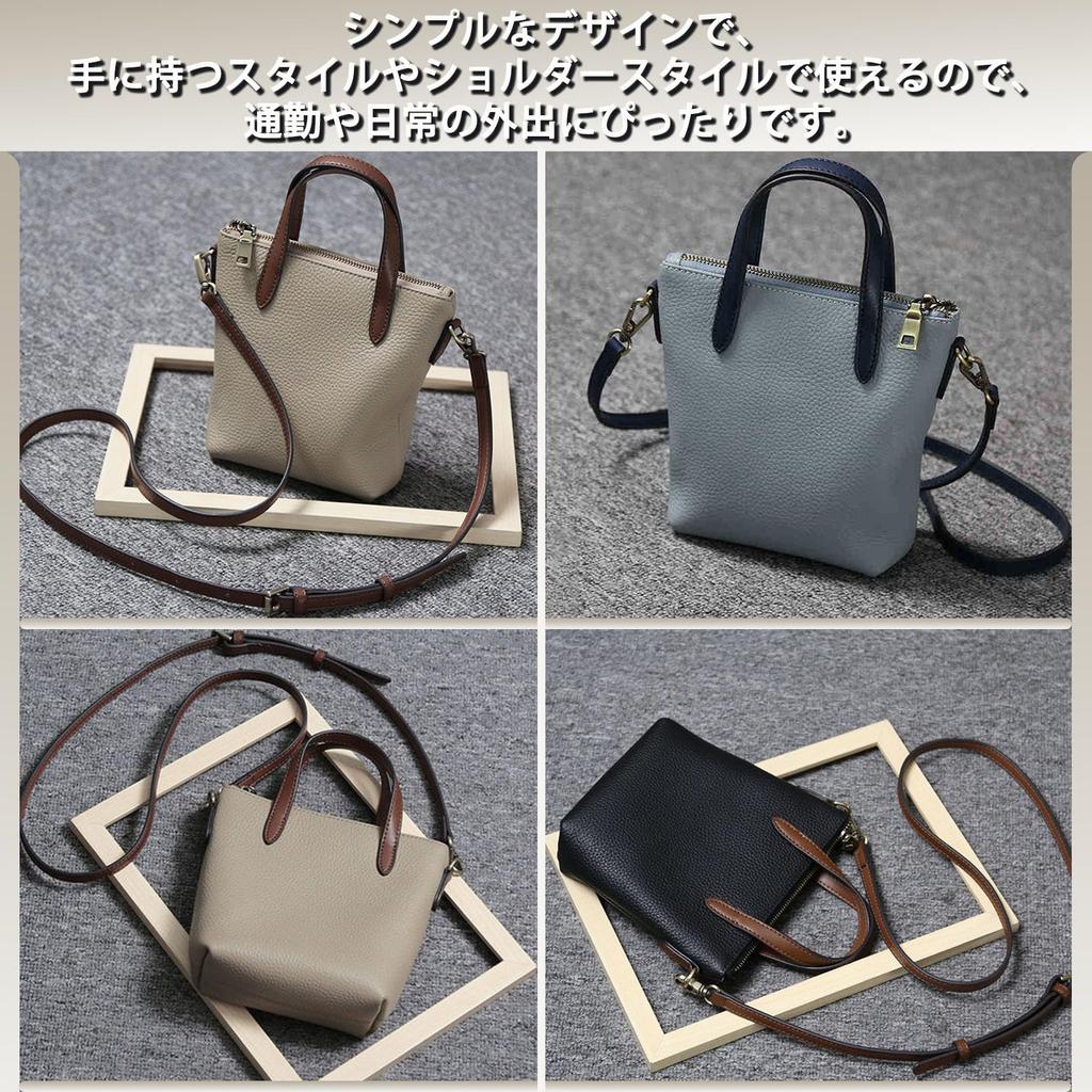 Bearneko Women's Mini Tote Bag, Slim, Genuine Leather, Crossbody, Smartphone Pouch, Lightweight, Wallet, Small, Waterproof, Smartphone Shoulder Bag,