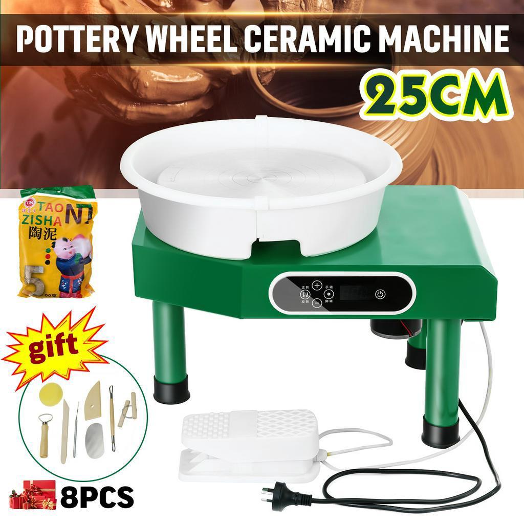 110/220V 25cm 350W 8 pcs DIY Argile pour Travail de Poterie Art Artisanat Vert Machine Tour de Potier Électrique