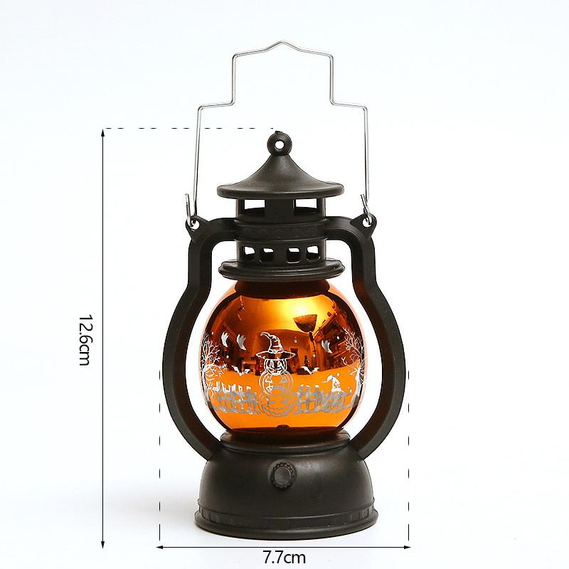 2025 Halloween Led Pumpkin Light Mini Plastic Retro Oil Lamp Battery-Operated Lantern Decor For Indoor Outdoor Spooky Atmosphere