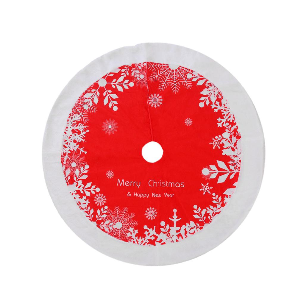 Christmas Tree Skirt, 1pcs Christmas Tree Mat Plush Faux Fur Xmas Tree Skirt Base Cover for Home Christmas New Year Ornaments