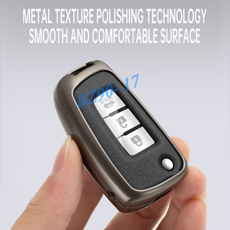 Metal Leather Car Key Fob Case Cover Keychain For Nissan Rogue Sport Qashqai J11 X-Trail T32 Kicks Juke