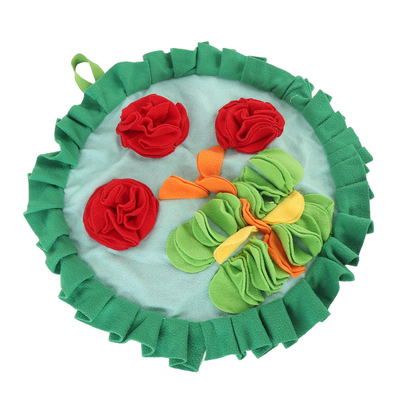 

Three Red Flowers Pattern Rabbit Foraging Mat Rabbits Snuffle Mat Interactive Nosework Feeding Mat