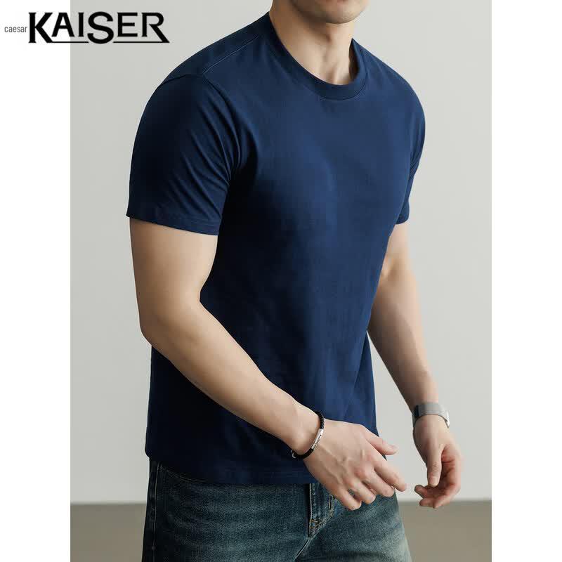 Kaiser Herren T-Shirt aus 100% Baumwolle, Rundhalsausschnitt, Kurzarm