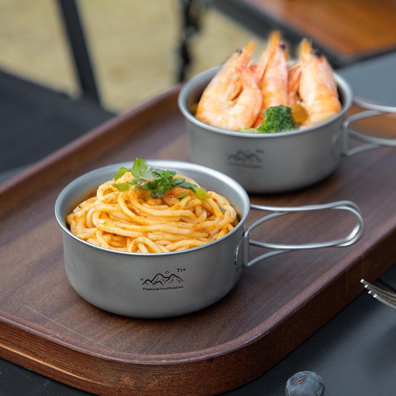 Japanese-Style Titanium Camping Pot: Portable, Foldable, Multi-Functional Outdoor Cookware for Soup and More