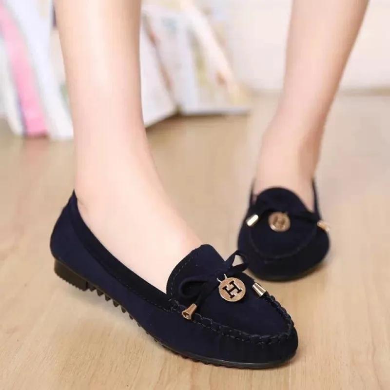 2024.Spring Autumn Bowknot Flat Casual Outdoor Women Shoes Fashion Low Top Loafers Shoes 35-41