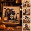 Pearl Bead Halloween Cat Pearl Bead Painting Kit Diamond Dot Gemstone Diamond Painting  Adults