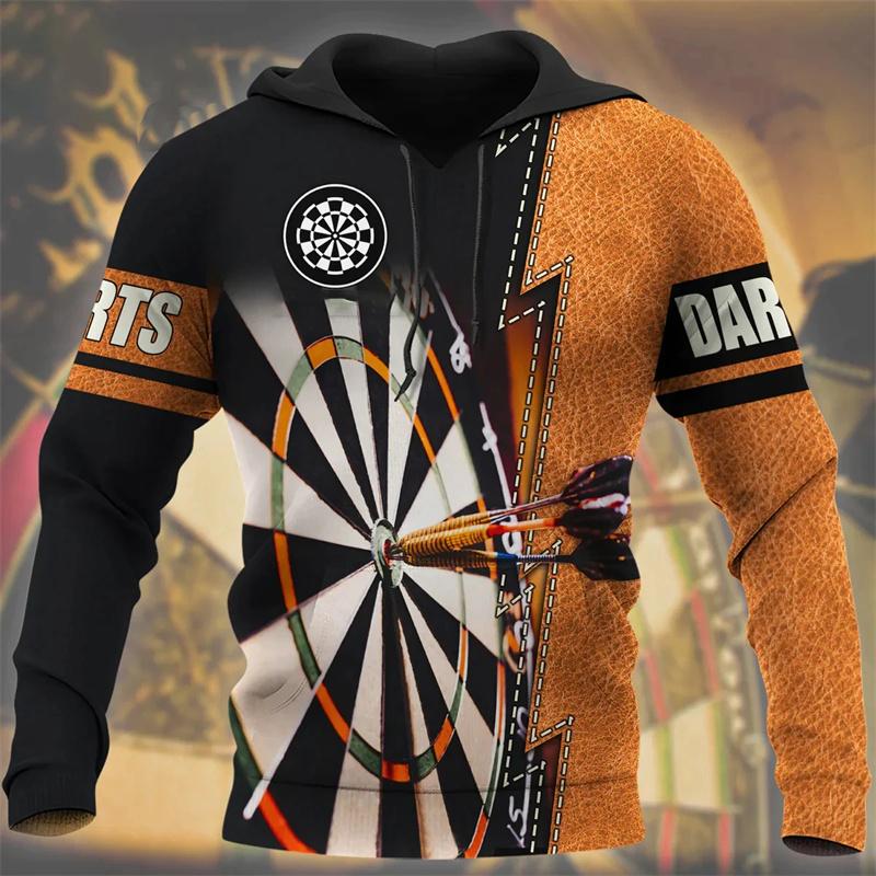 Darts Print 3d Men's Hooded Hoodie Harajuku Personalised Long Sleeve Hoodies Oversized Casual Streetwear Men Clothing Pullovers