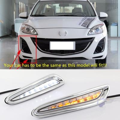Daytime Running Lights Fog Lamp Yellow Turn Signal 12V Daylight DRL For Mazda 3 Mazda3 Axela 2010 2011 2012 2013