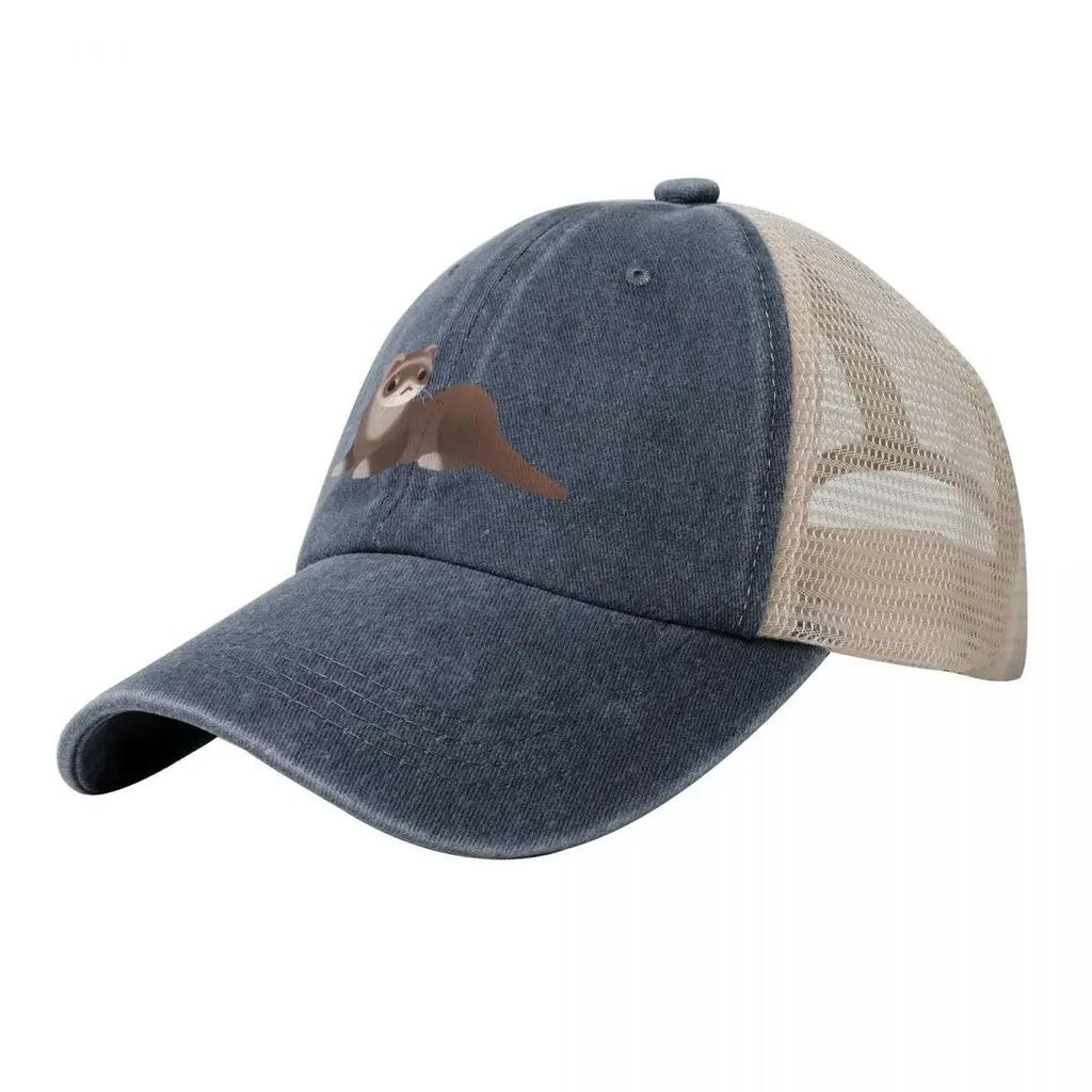 Frettchen helle Cowboy-Netz-Baseballkappe F Sonnenhut für Kinder Damen Kappen Unisex