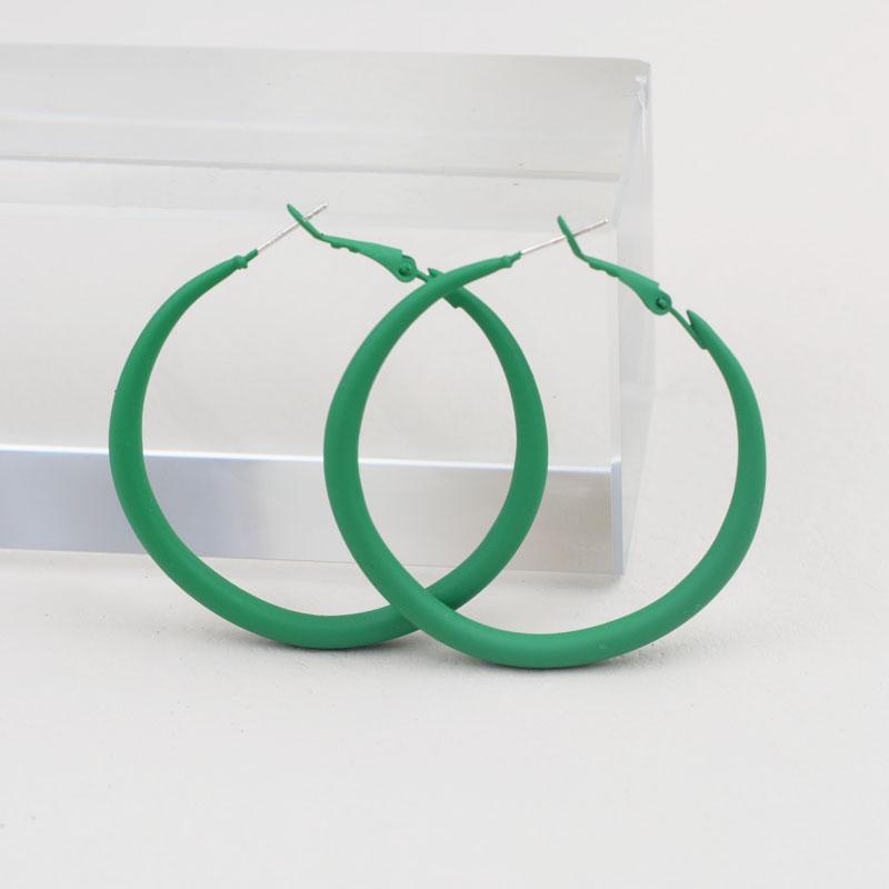 Fashion New Women's Hoop Earrings Red Pink Blue Green Smooth Loop Earrings for Female Exaggerated Ear Zircon Unusual Earrings