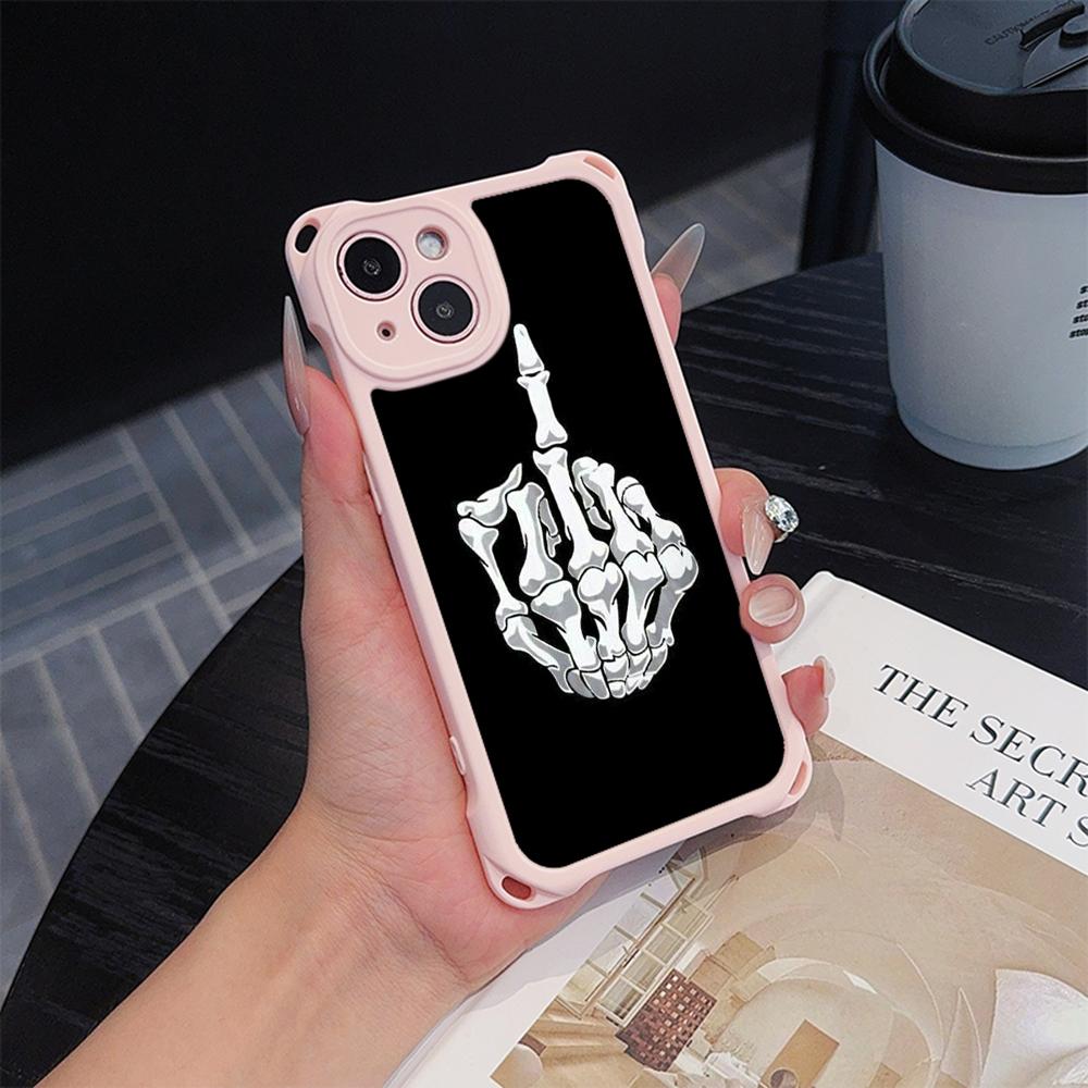 Ae80 Gesture Greeting Design Art Soft Phone Cases for iPhone 16 15 14 13 12 11 Pro Max 8 Plus XR with Wrist Strap Lanyard Corner Protection Back Cover